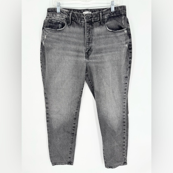 Good American Good Girlfriend High Waist Straight Leg Jeans In Black217 Sz 10/30 - Picture 4 of 12